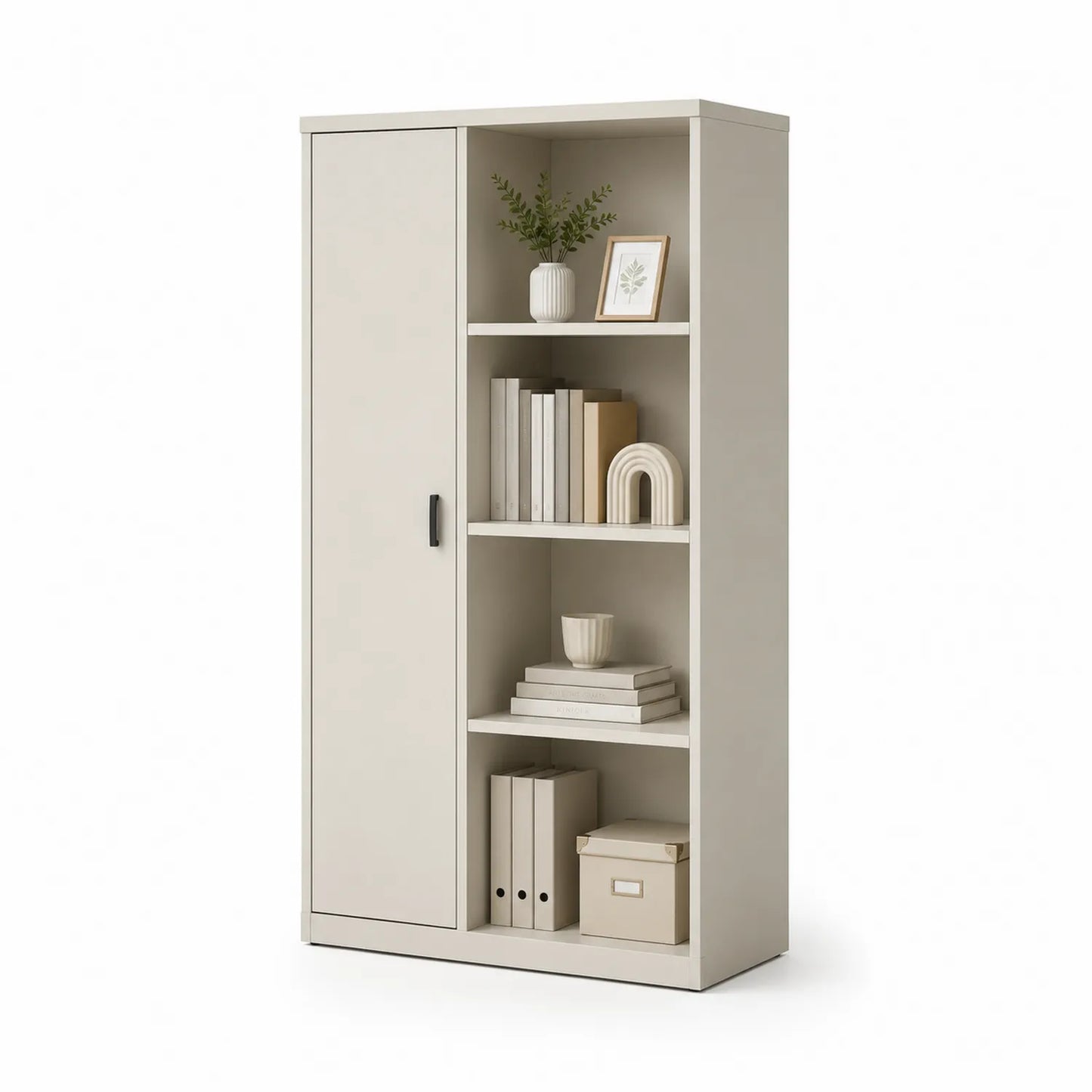 Libreria con Ante e Ripiani in Legno Bianco 180x80x30 cm