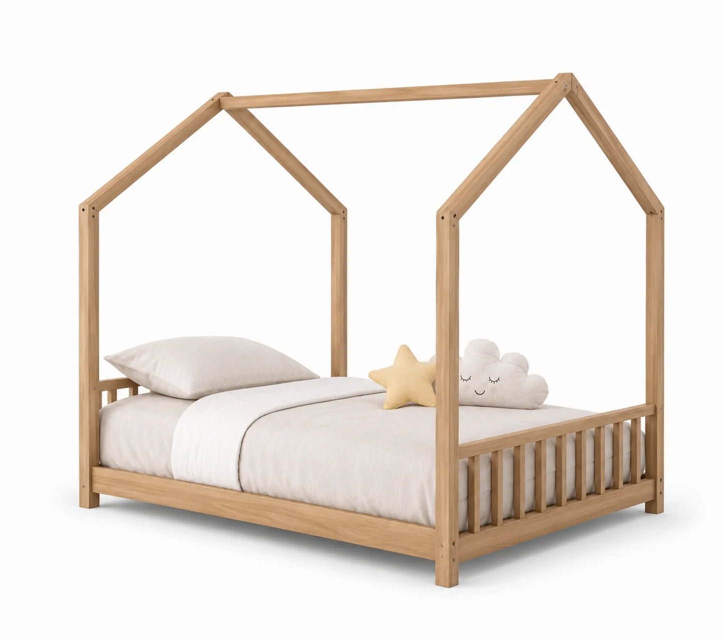 Letto a forma di casa in legno per bambini 200x90 cm
