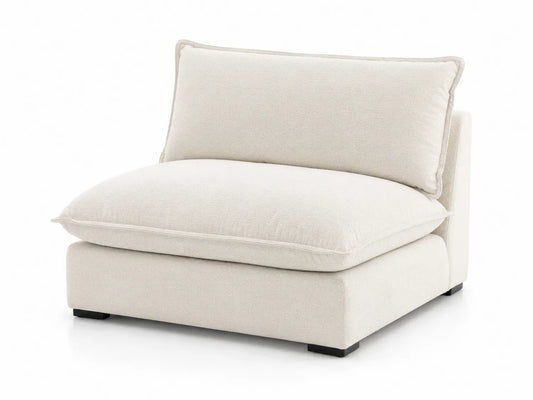 Divano componibile in tessuto beige con cuscini sfoderabili 85x100x85 cm