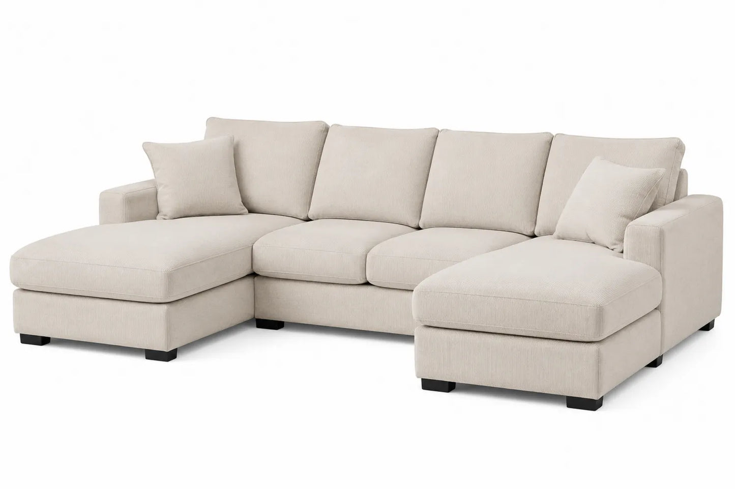 Divano ad angolo in tessuto con chaise longue