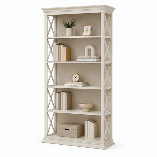 Libreria in Legno MDF Beige 5 Ripiani
