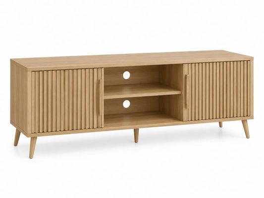 Mobile TV in legno massello colore Naturale 180x40x55 cm